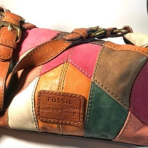 Fossil Leather Patchwork Purse